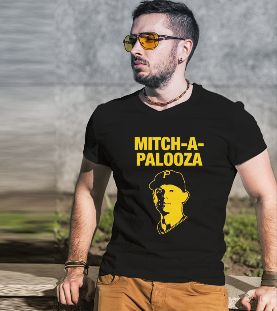 Pittsburgh Pirates Mitch-a-Palooza Bold Yellow Baseball Player T-Shirt