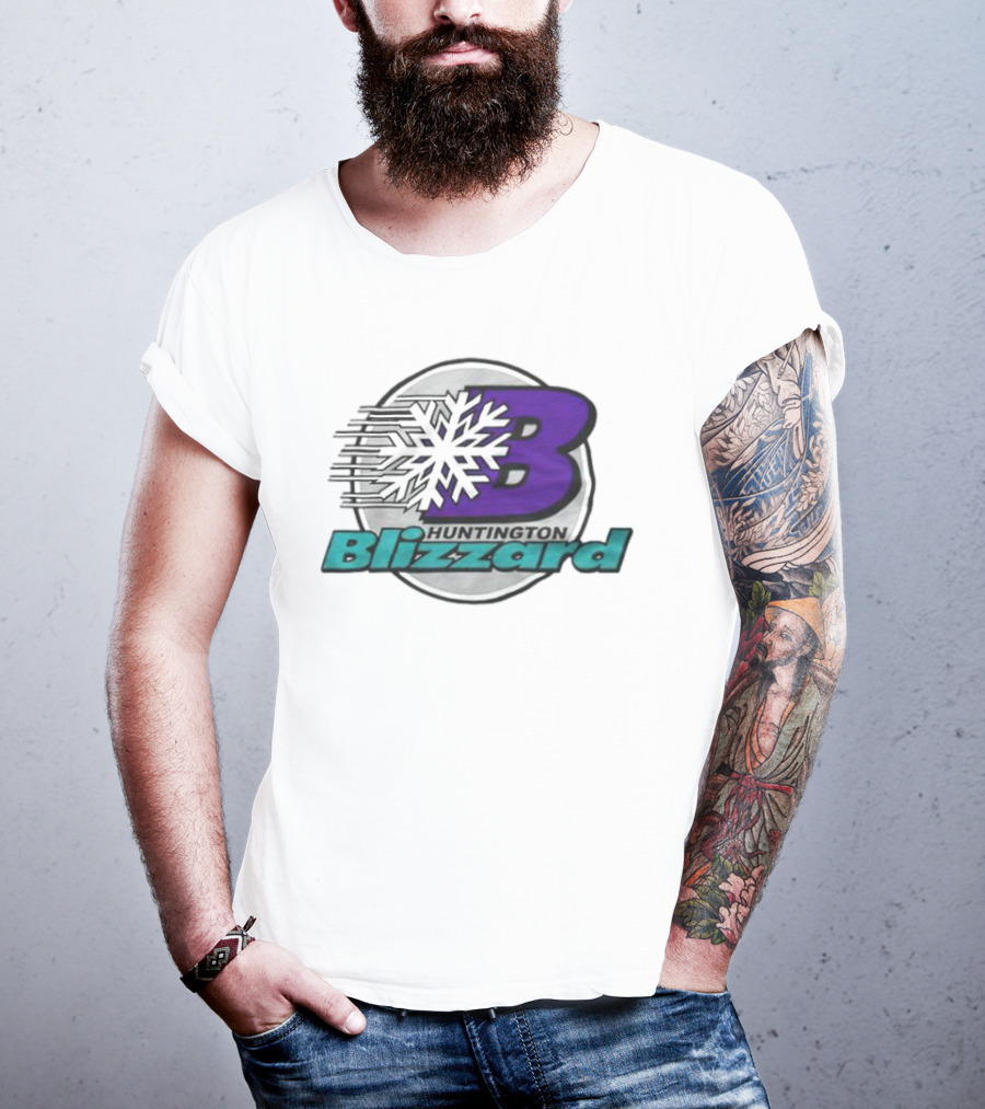 Huntington Blizzard Snowflake Logo Bold Letter B T-Shirt