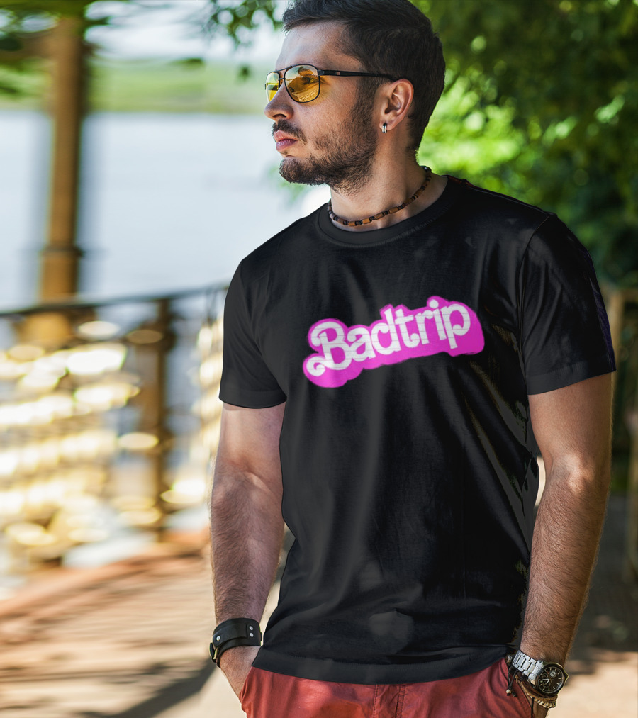 Linya-Linya Badtrip Pink Bubble Text T-Shirt