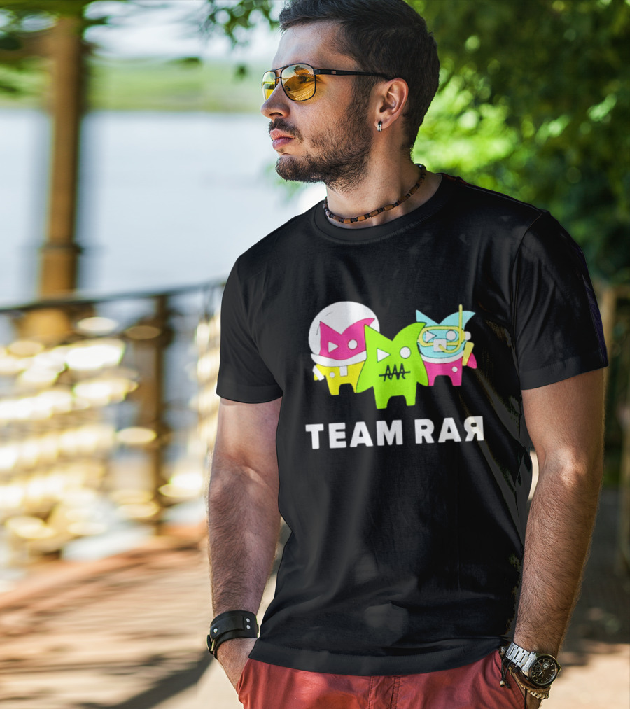 Team RAR Colorful Cartoon Graffiti Characters T-Shirt