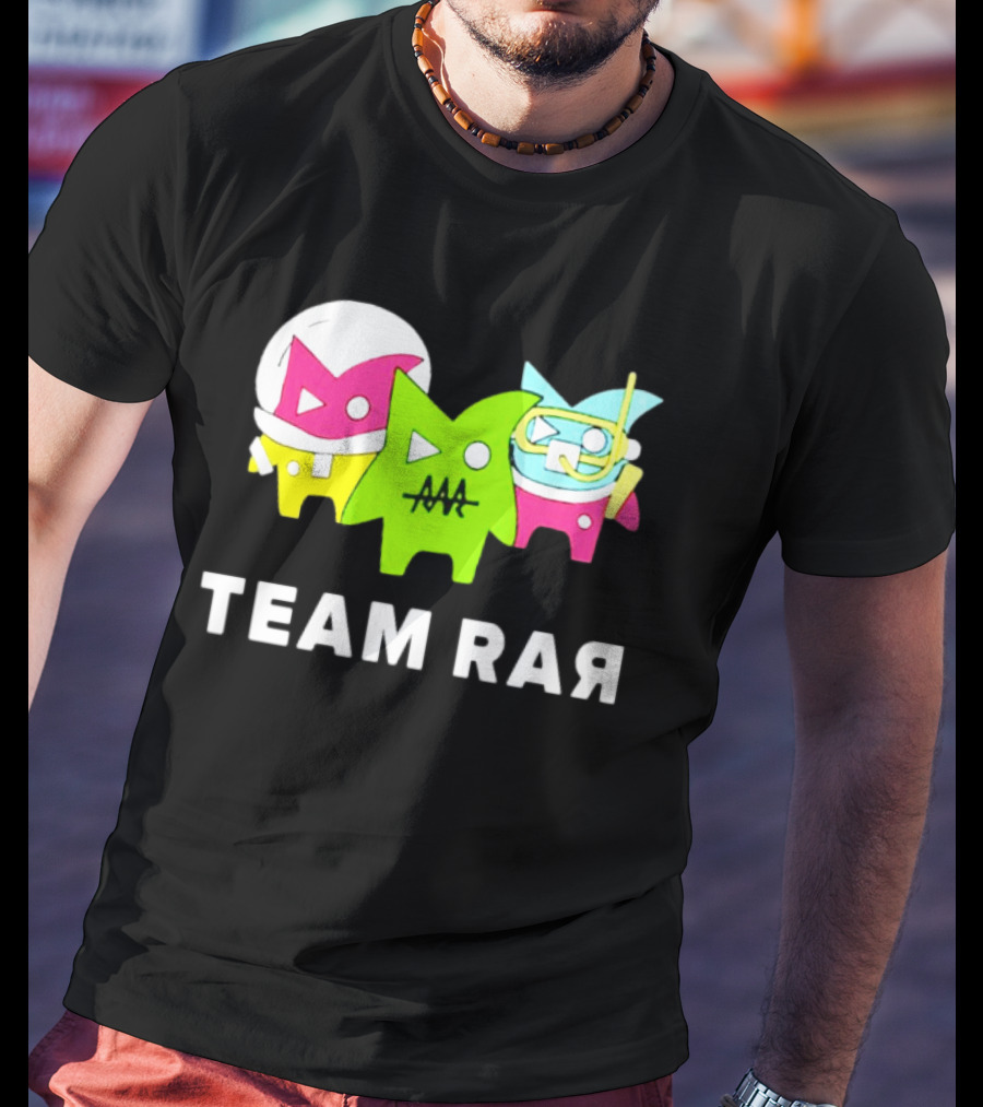 Team RAR Colorful Cartoon Graffiti Characters T-Shirt