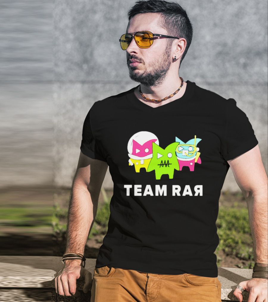 Team RAR Colorful Cartoon Graffiti Characters T-Shirt