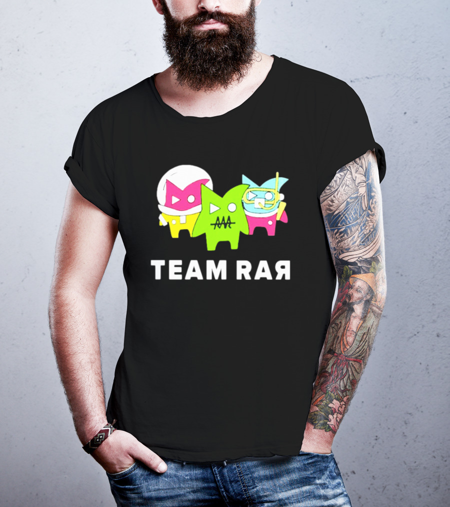 Team RAR Colorful Cartoon Graffiti Characters T-Shirt