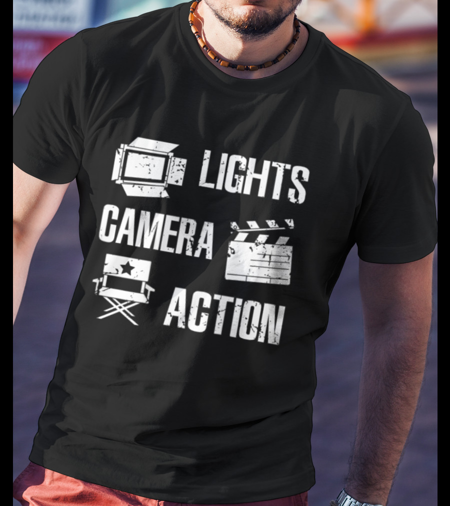 Lights Camera Action Movie Director Filmmaker Film Director T-Shirt