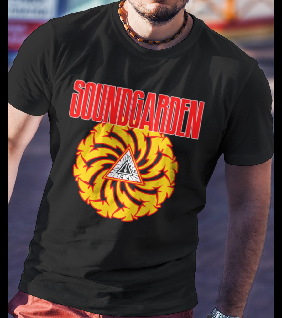 Soundgarden Badmotorfinger Album Cover Iconic Logo Spiral T-Shirt