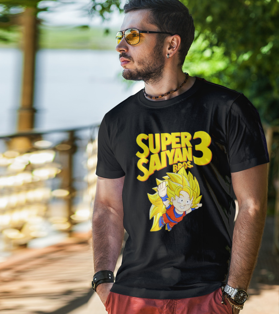 Super Saiyan 3 Bros Vintage Gaming Fusion T-Shirt