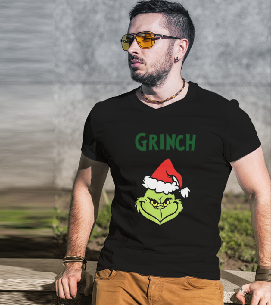 The Grinch Santa Hat Christmas T-Shirt