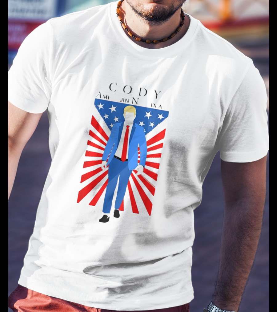 Cody AEW American Nightmare Patriotic Stars And Stripes Suit T-Shirt