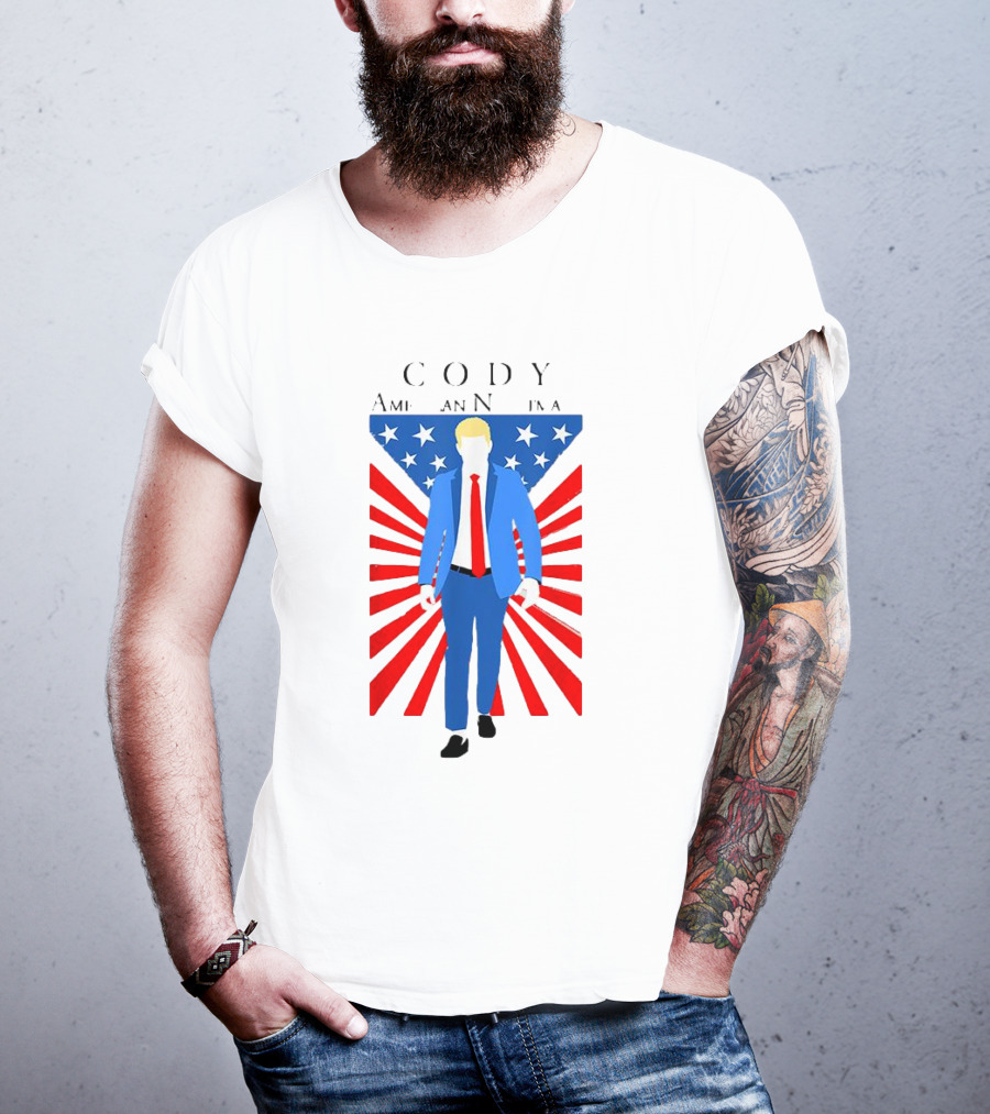 Cody AEW American Nightmare Patriotic Stars And Stripes Suit T-Shirt