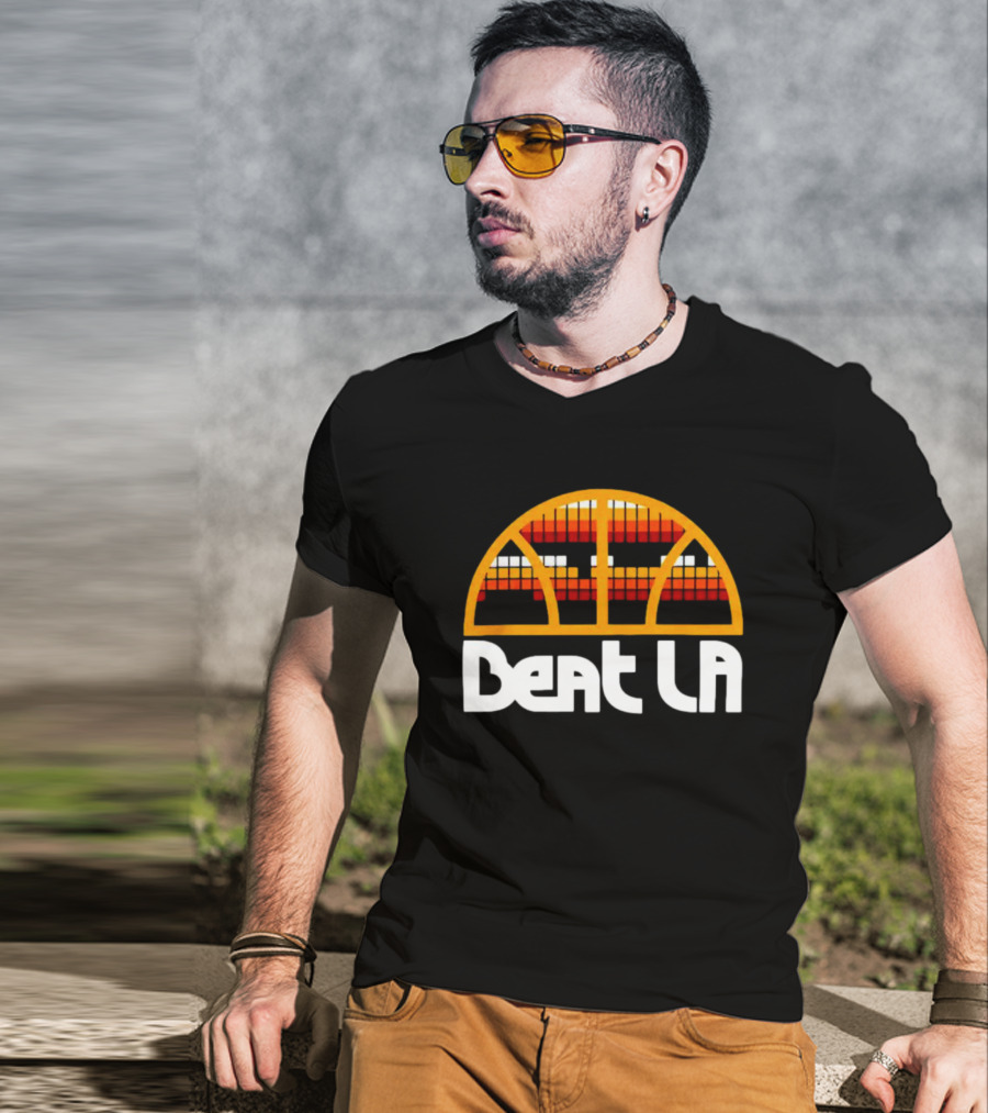 Beat LA Denver Nuggets Skyline Basketball T-Shirt
