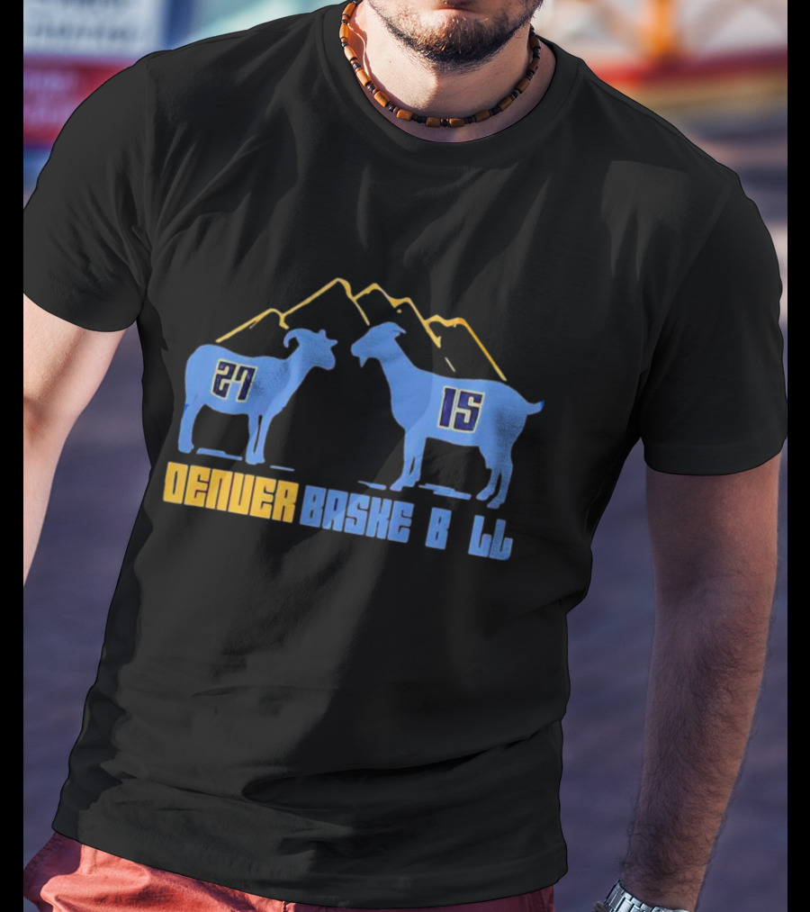Denver Basketball Goats 27 15 Mountain Peaks T-Shirt