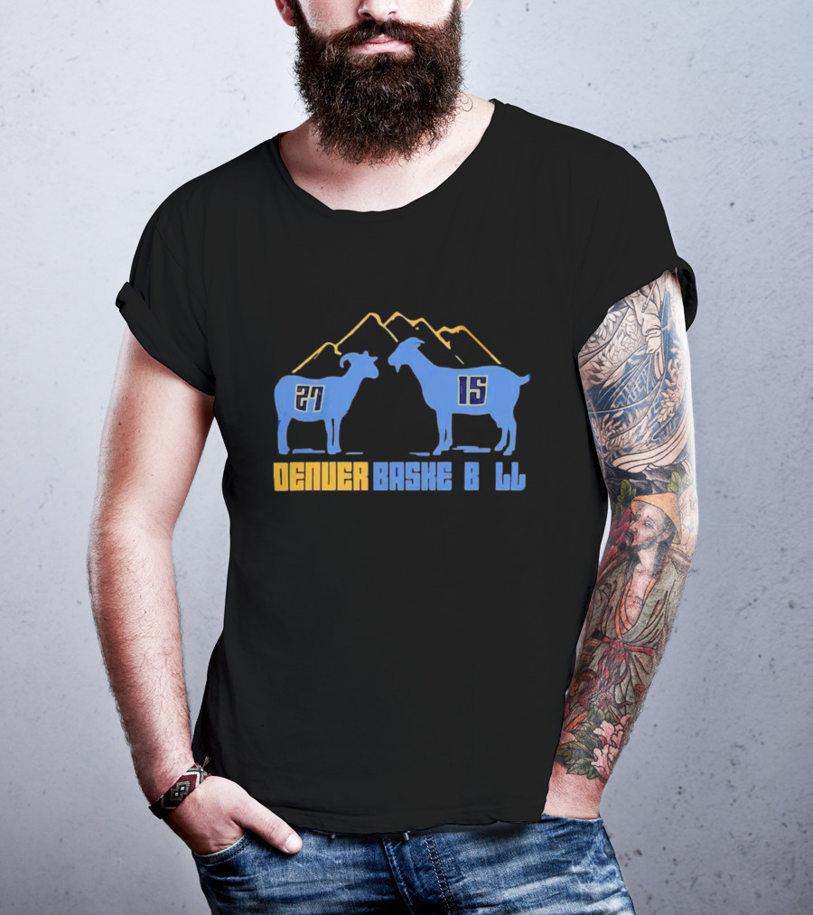 Denver Basketball Goats 27 15 Mountain Peaks T-Shirt