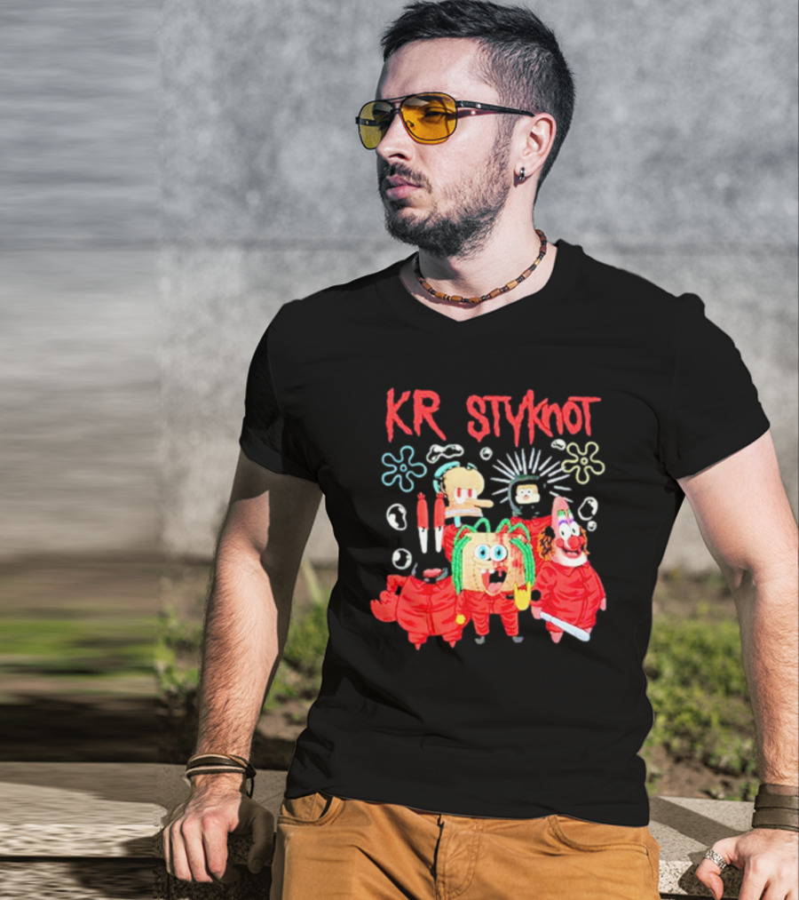 KRSTYKnot Slipknot Spongebob Crossover Characters SpongeBob SquarePants T-Shirt