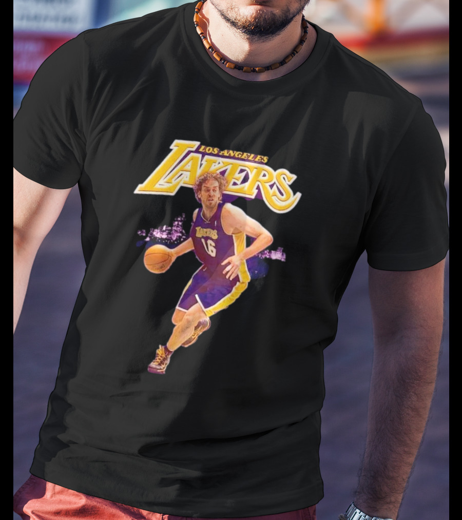Los Angeles Lakers Pau Gasol Basketball Player 16 NBA Career T-Shirt