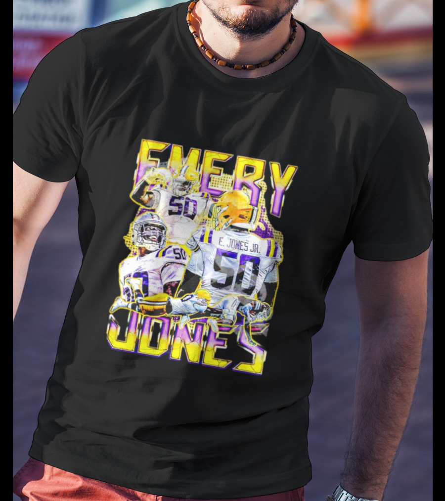 Emery Jones Jr. 50 LSU Tigers Football T-Shirt