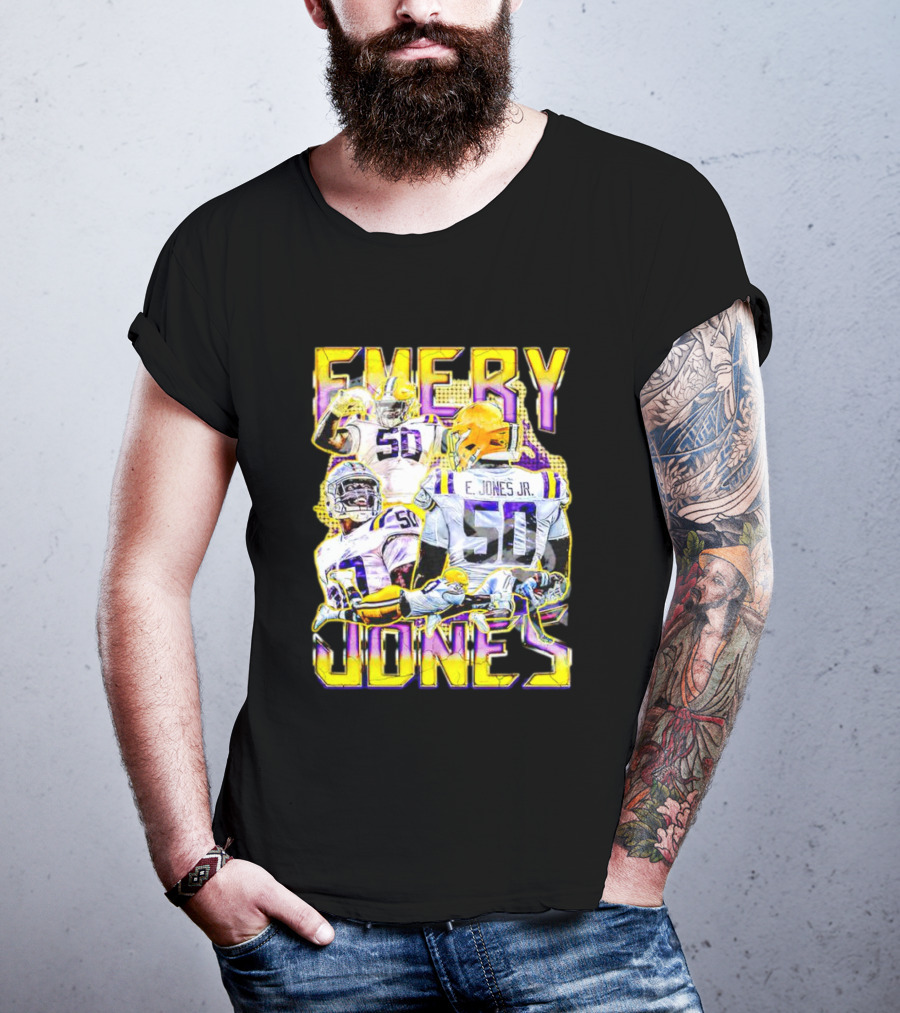 Emery Jones Jr. 50 LSU Tigers Football T-Shirt