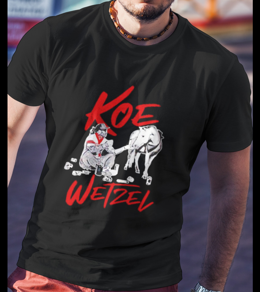 Koe Wetzel Feeding Horse Surrounded By Cans T-Shirt