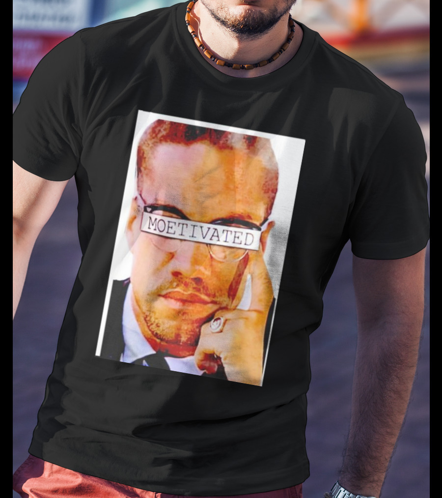 Malcolm X Moetivated Glasses Motif T-Shirt