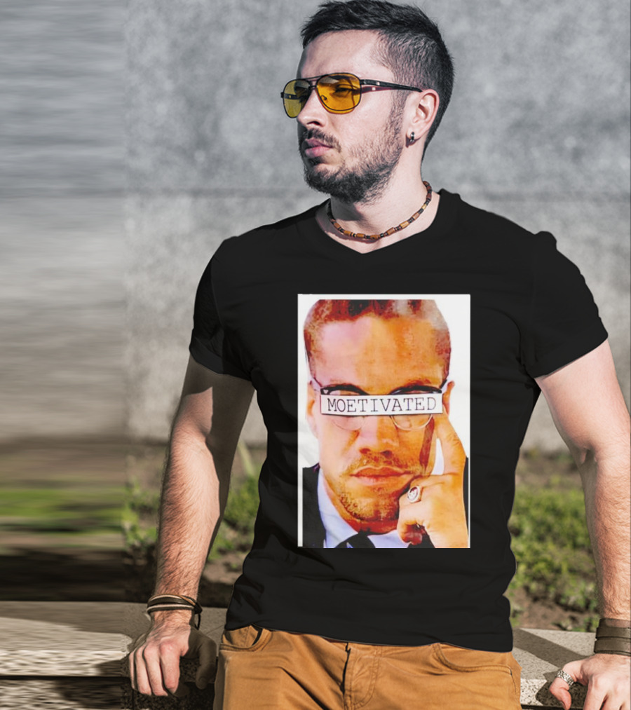 Malcolm X Moetivated Glasses Motif T-Shirt