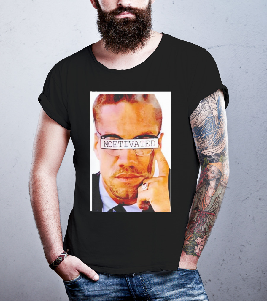 Malcolm X Moetivated Glasses Motif T-Shirt