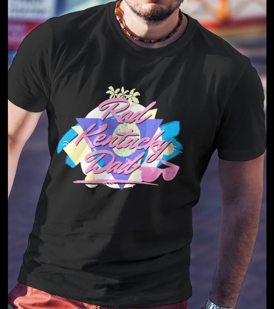Rad Kentucky Dad 90’s Retro Palm Trees And Sunglasses Vibe T-Shirt