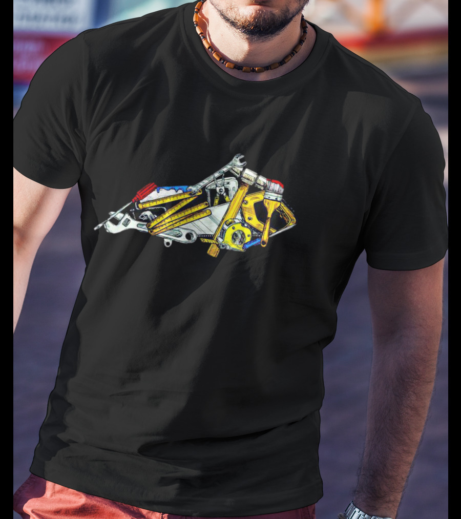 The Tool Time Kentucky Motorcycle Craftsmanship Art With Wrenches And Paintbrushes T-Shirt