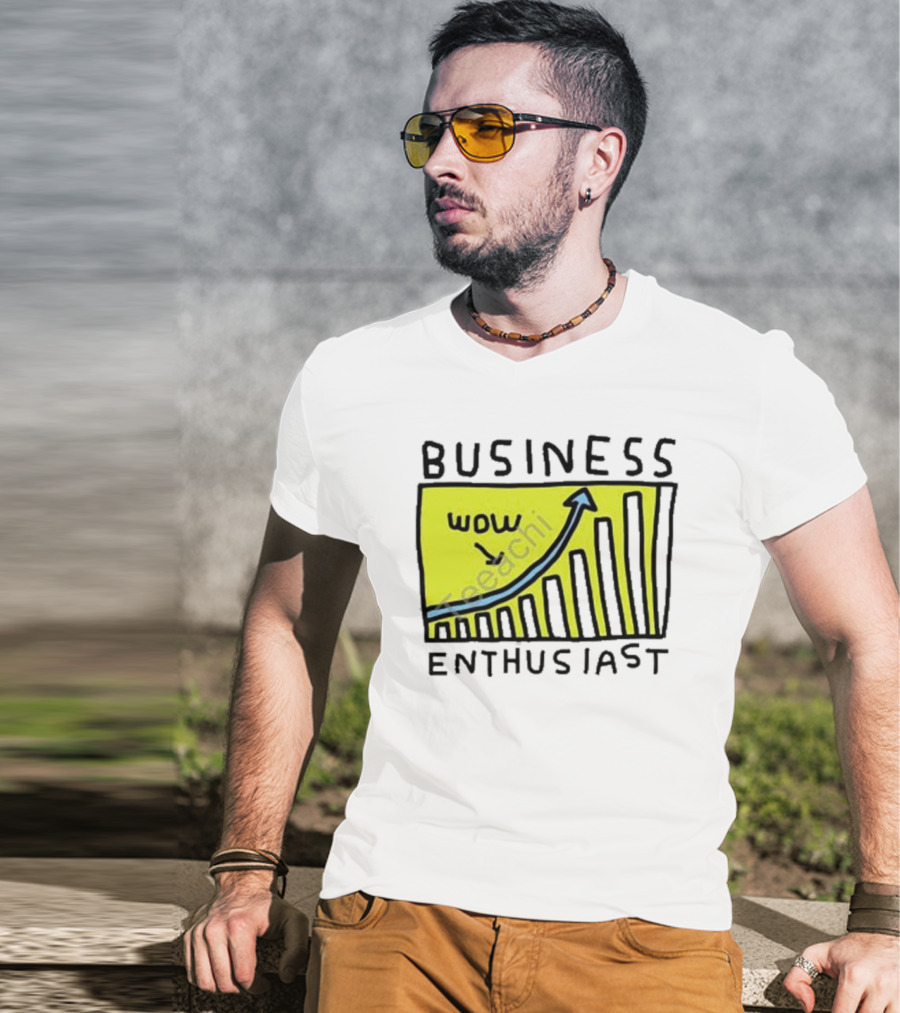 Business Enthusiast Wow Arrow Graph T-Shirt