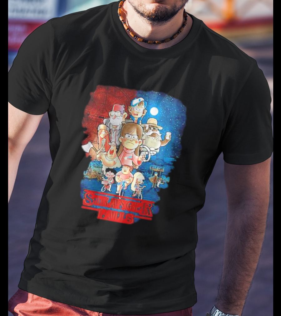 Stranger Falls Gravity Falls Parody Nighttime Adventure Scene T-Shirt