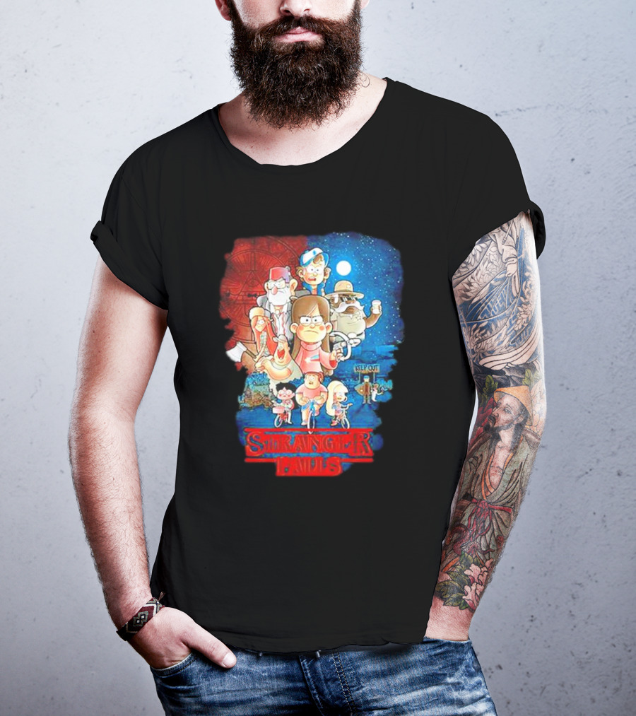 Stranger Falls Gravity Falls Parody Nighttime Adventure Scene T-Shirt