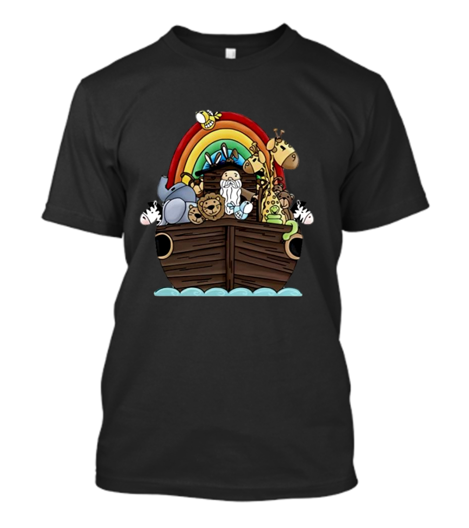 Cartoon Noah's Ark With Animals And Rainbow Infant T-Shirt