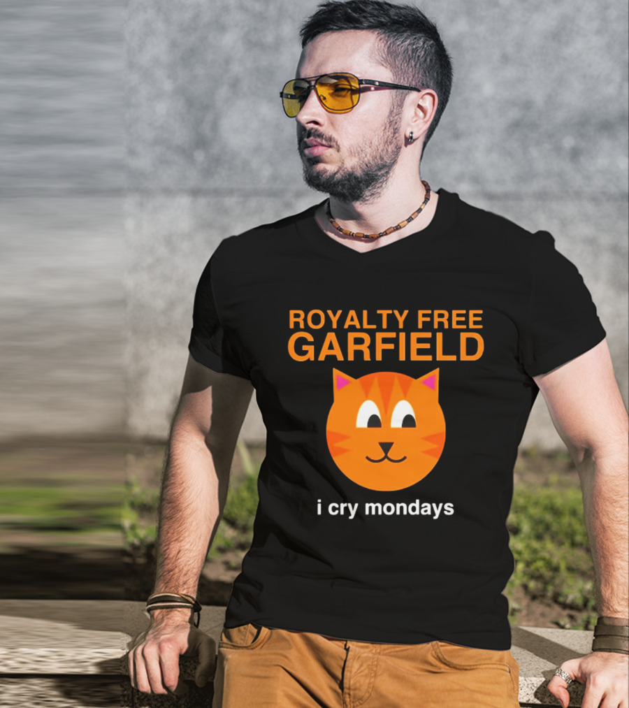 Royalty Free Garfield I Cry Mondays Iconic Meme T-Shirt