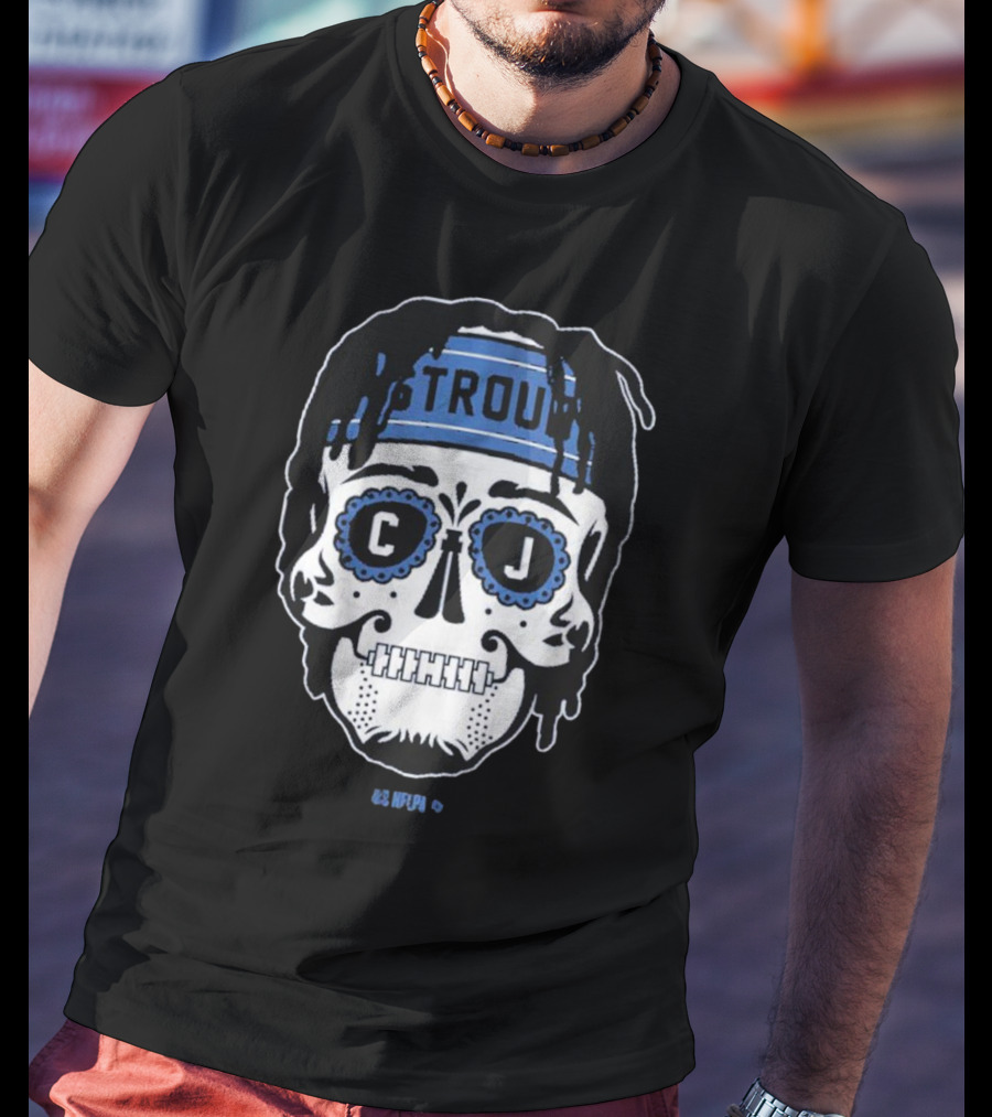 C.J. Stroud Sugar Skull Blue Bandana T-Shirt