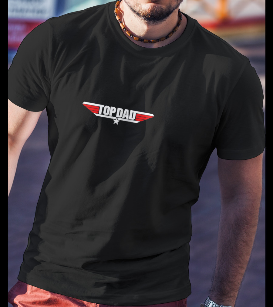 Top Dad Logo Parody With Wings And Star T-Shirt