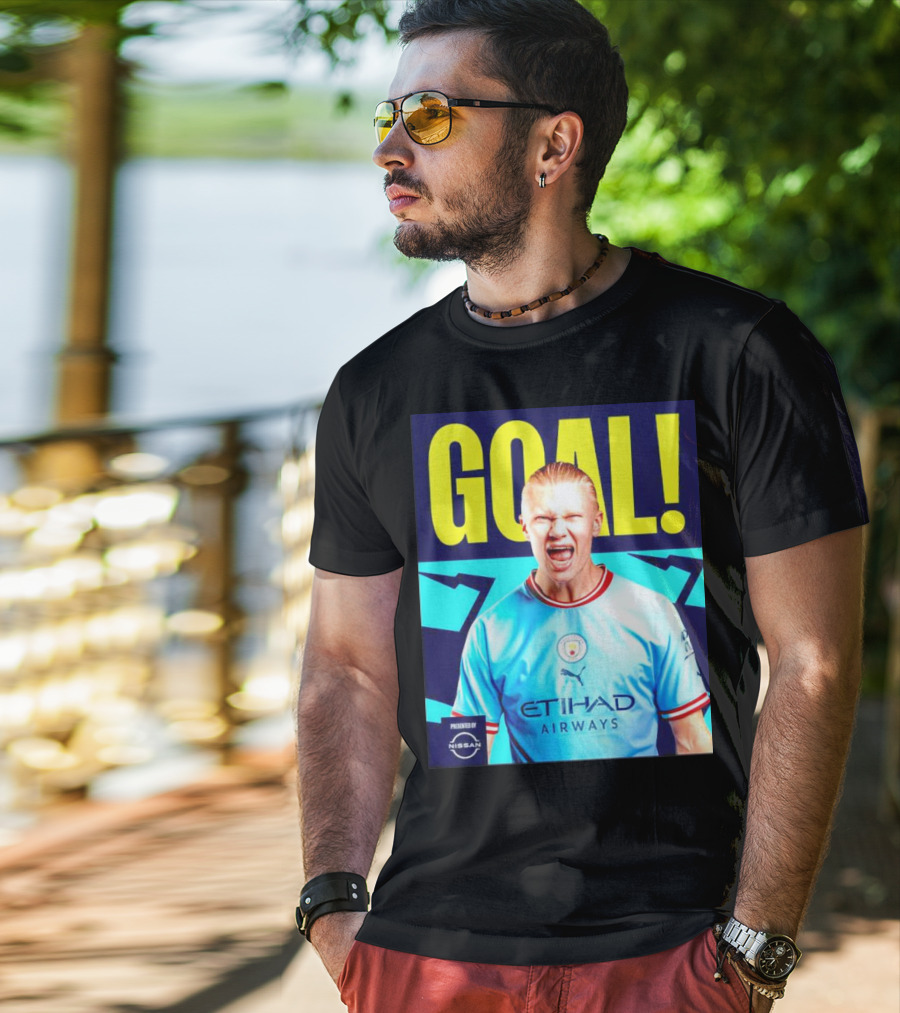 GOAL Erling Haaland Manchester City Etihad Airways Presented By Nissan T-Shirt