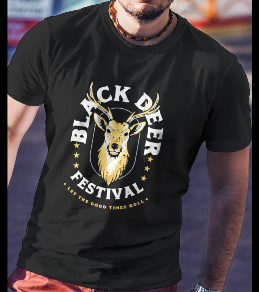 Black Deer Festival Deer Head Let The Good Times Roll T-Shirt