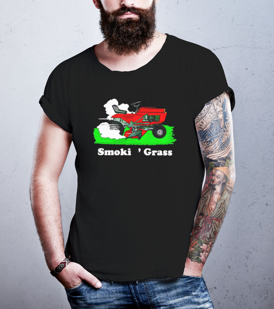 Smokin’ Grass Red Tractor On Green Field T-Shirt