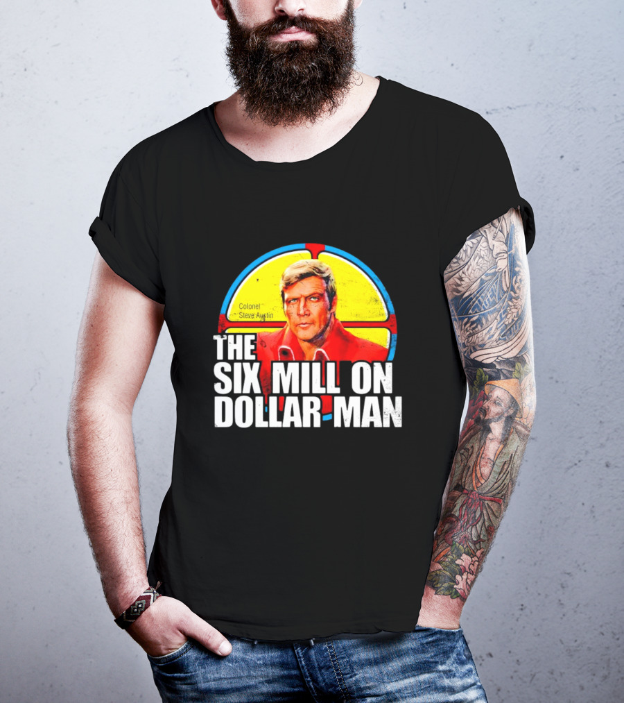 Colonel Steve Austin The Six Million Dollar Man Retro Stained Glass T-Shirt