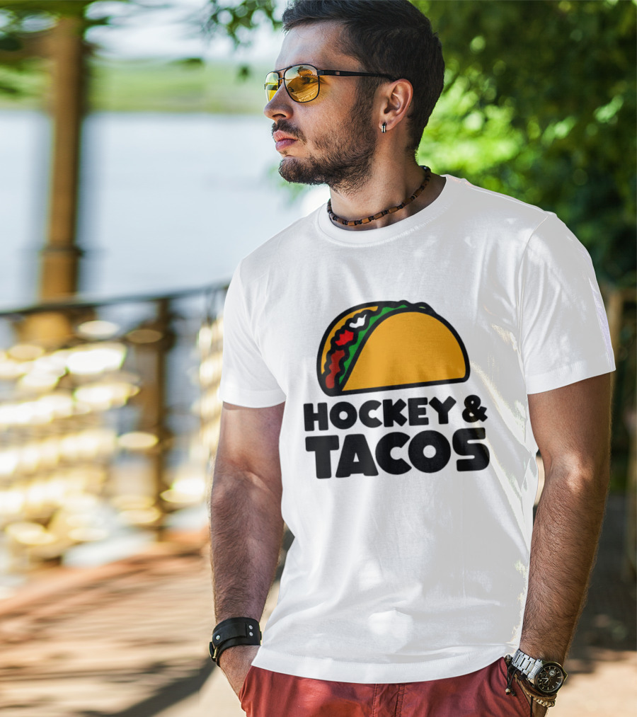 Hockey And Tacos Bold Fun Combo T-Shirt