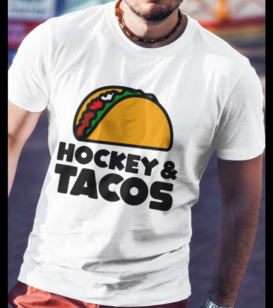 Hockey And Tacos Bold Fun Combo T-Shirt
