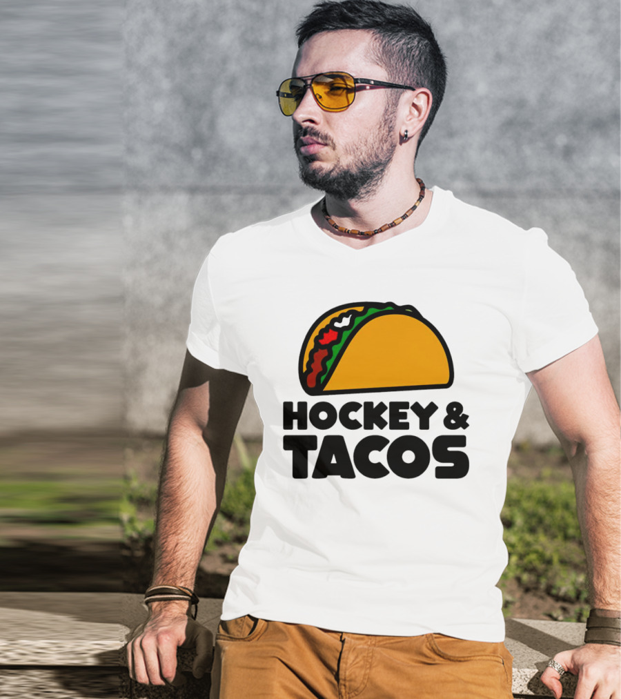 Hockey And Tacos Bold Fun Combo T-Shirt