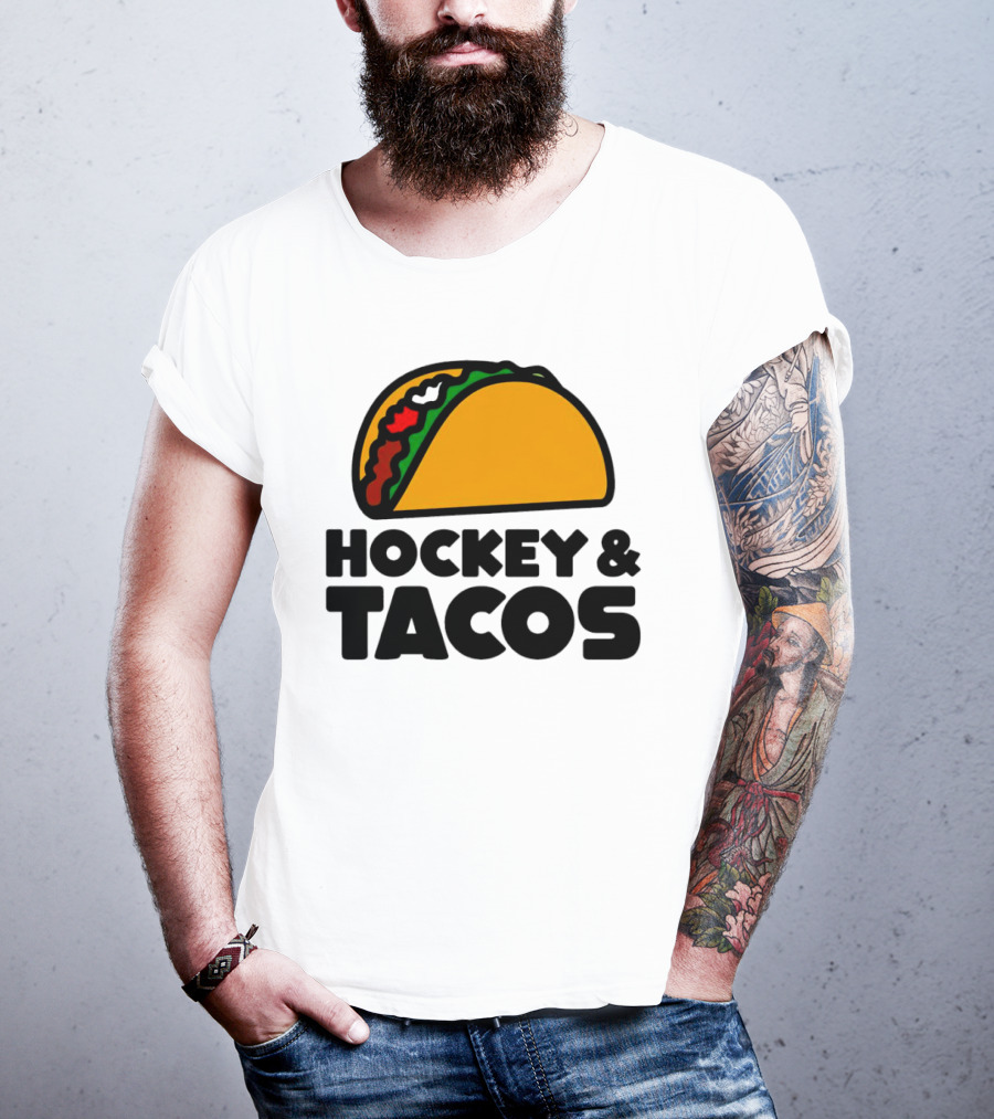 Hockey And Tacos Bold Fun Combo T-Shirt