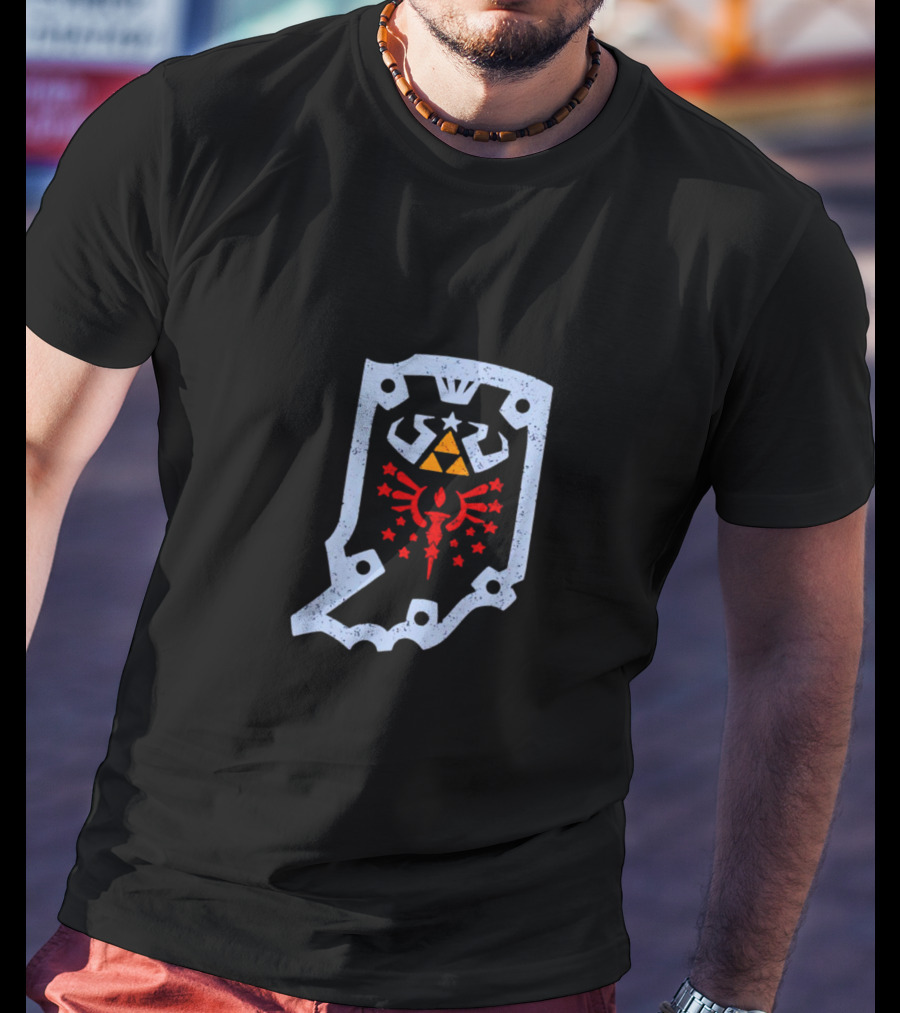 Hylian Hoosier Indiana Triforce Crest With Red Hyrule T-Shirt