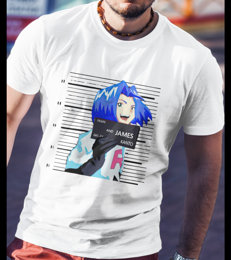 Team Rocket James Mugshot Pokemon Character Image T-Shirt
