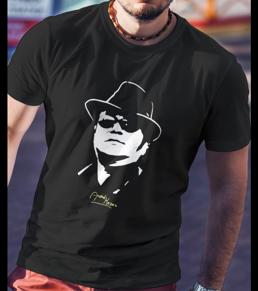 Andre Hazes Monochrome Fedora Sunglasses T-Shirt
