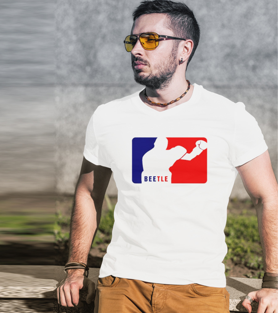 Beetle Boxing Silhouette In Red And Blue NBA T-Shirt