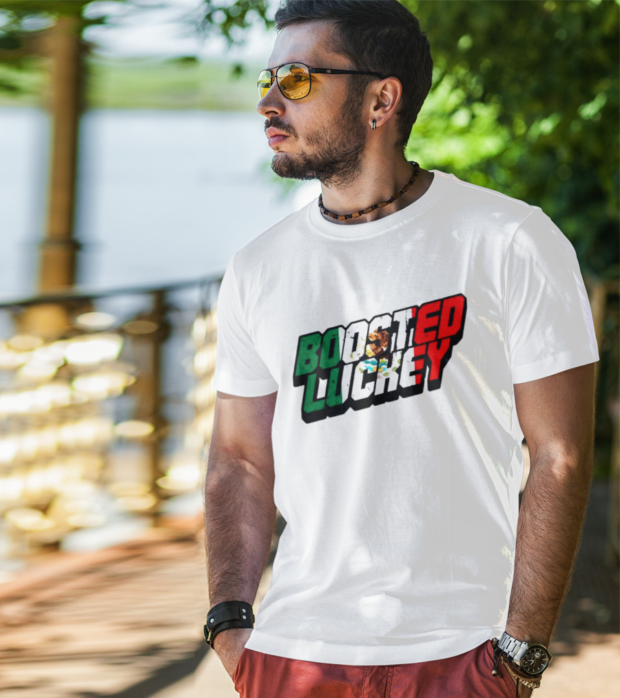 Boosted Luckey Mexico Mexican Flag Colors Eagle Emblem T-Shirt