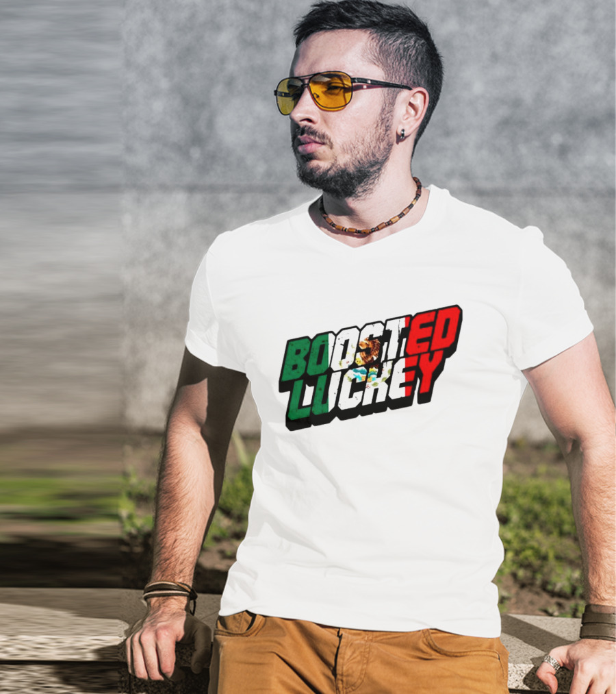 Boosted Luckey Mexico Mexican Flag Colors Eagle Emblem T-Shirt