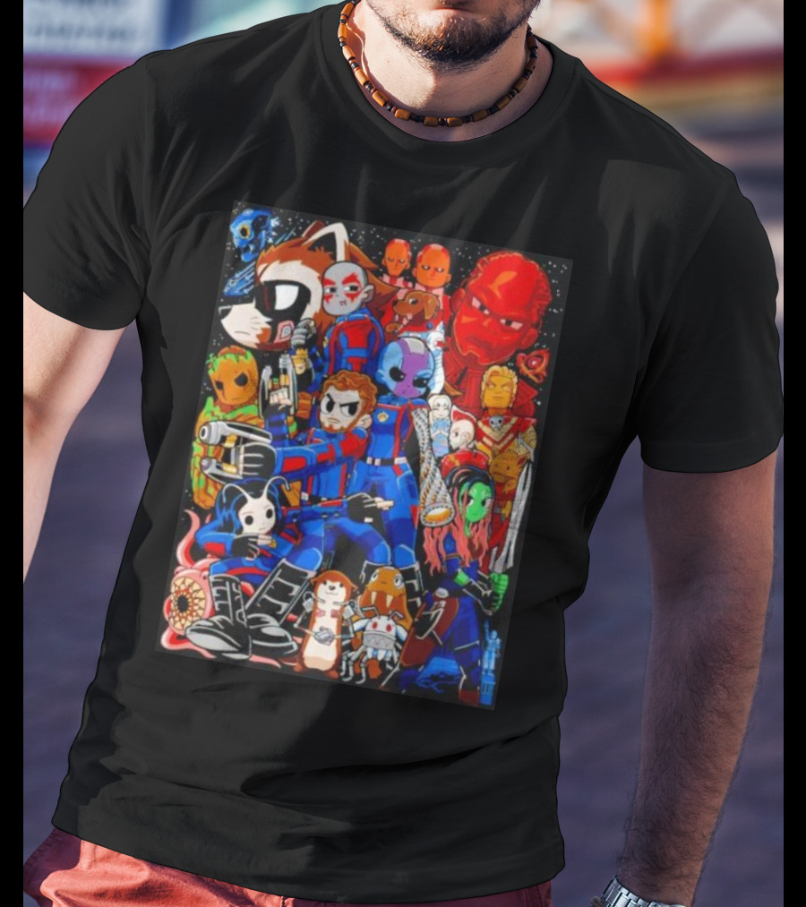 Guardians Of The Galaxy Galactic Pilgrim Cartoon Characters Ensemble T-Shirt