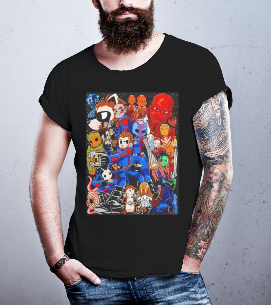 Guardians Of The Galaxy Galactic Pilgrim Cartoon Characters Ensemble T-Shirt