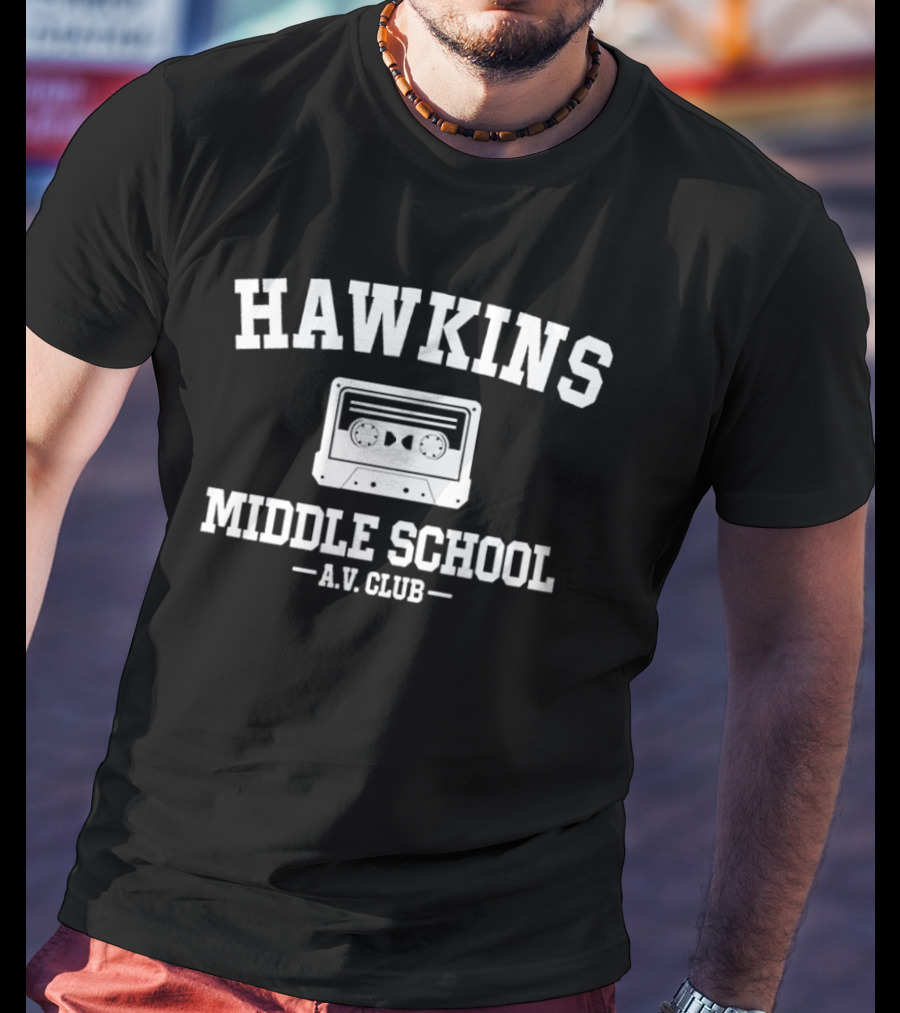 Hawkins Middle School A.V. Club Cassette Tape Retro T-Shirt